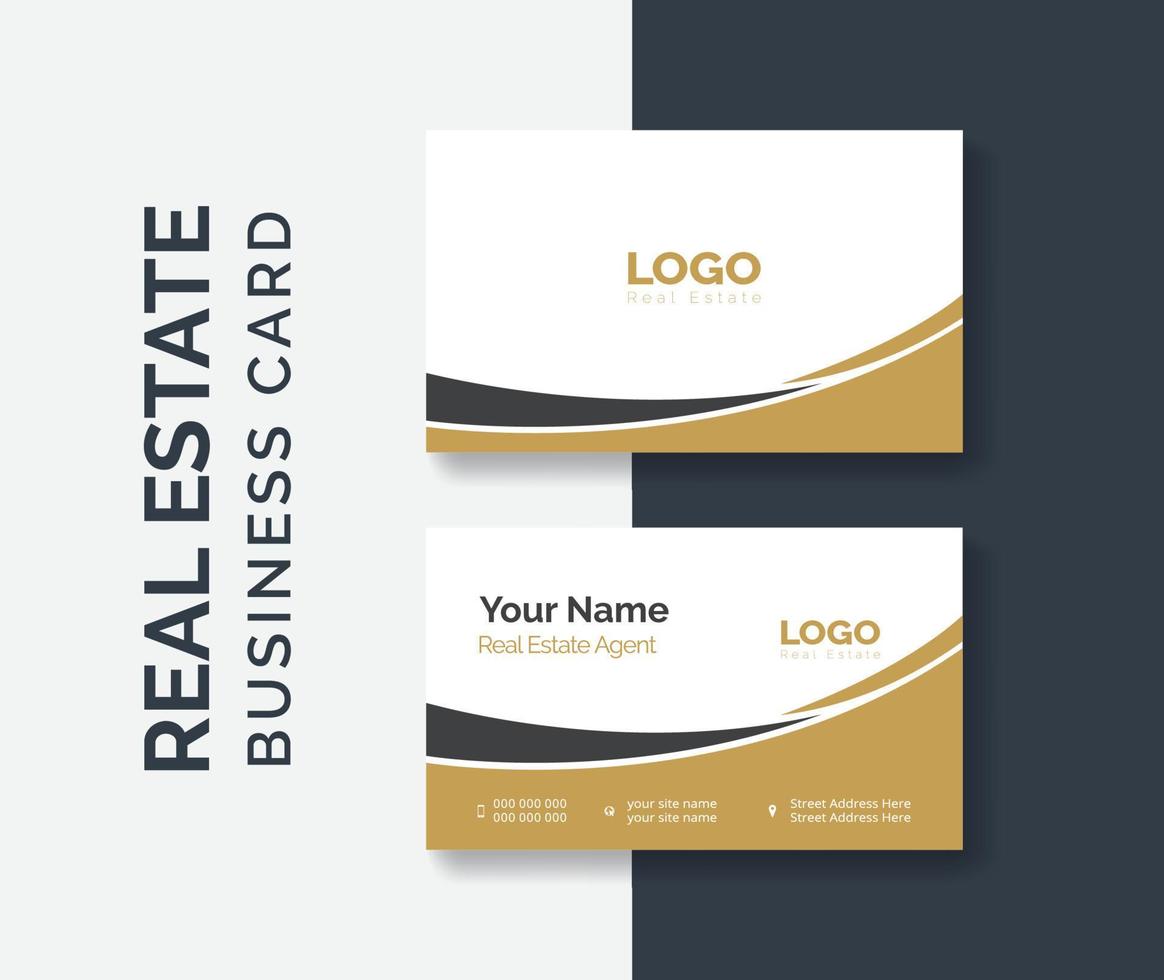 real estate agent business card design template. Modern abstract company corporate clean creative elegant Real estate agency realtor home rental business card design visiting card template vector