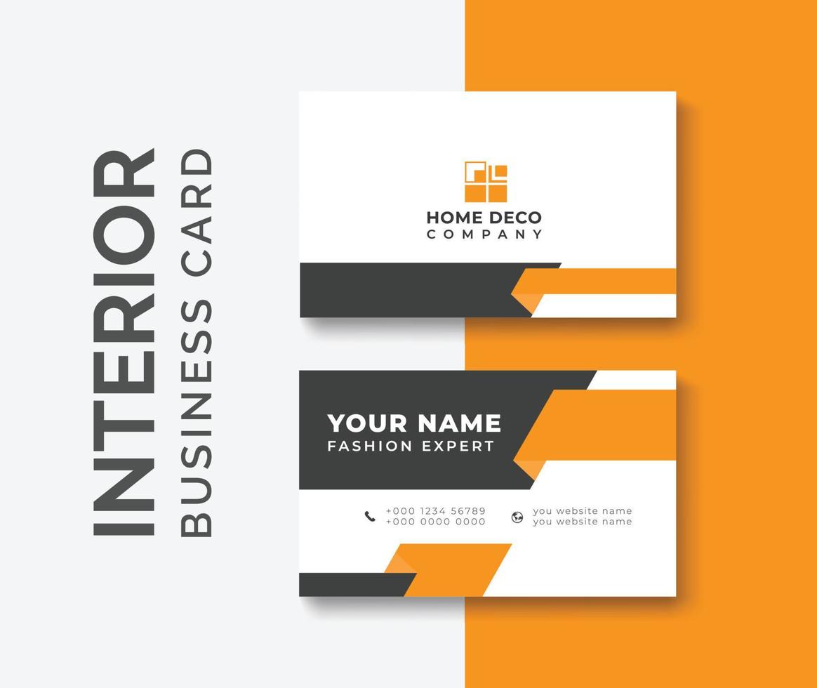 Interior Business Card Design Template, Corporate Real estate Business card modern vector