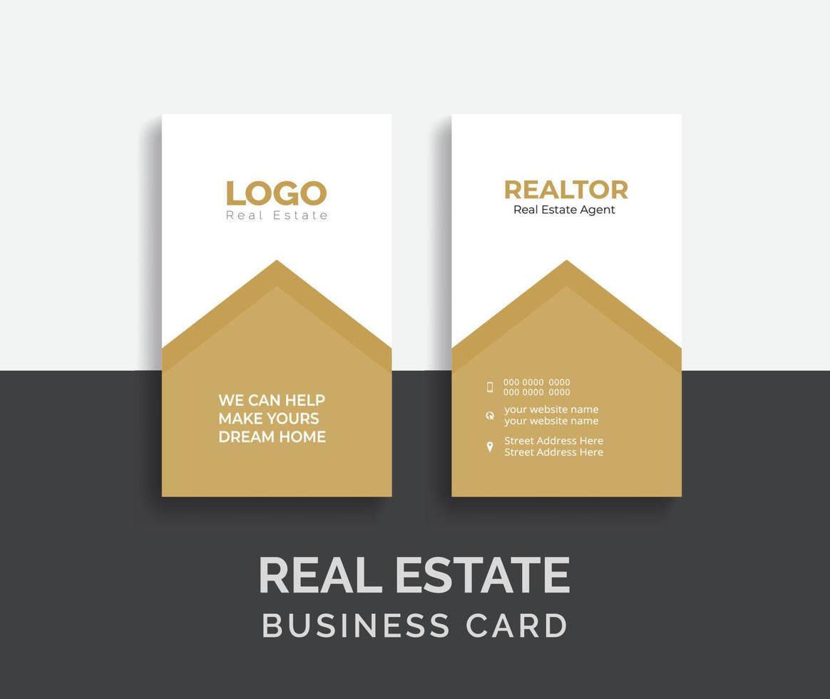 real estate agent business card design template. Modern abstract company corporate clean creative elegant Real estate agency realtor home rental business card design visiting card template vector