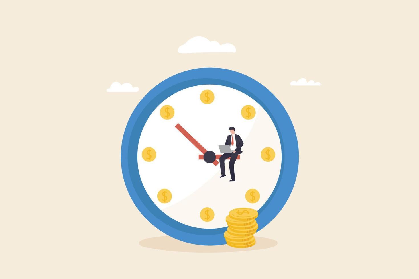 Times is money. Business and management, time is money, financial investments Time management planning, Deadline. vector