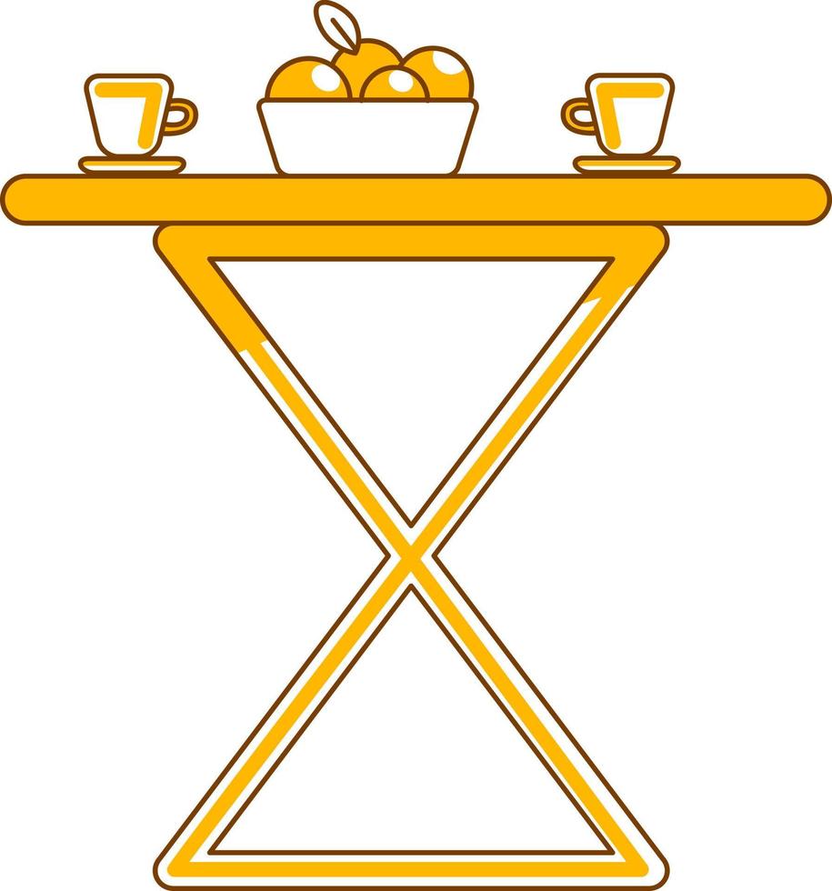 mesa de café objeto vectorial de color semiplano vector