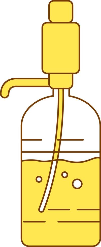 Bottle of water with manual pump semi flat color vector object