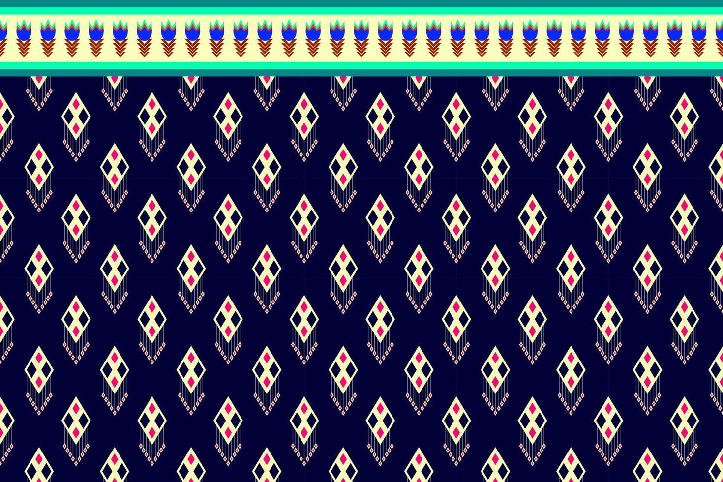 Thai geometric pattern seamless and easy for shirts background vector