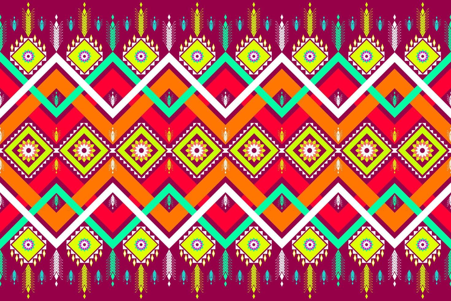 Geometric ethnic pattern traditional Design for background,carpet,wallpaper,clothing,wrapping,Batik,fabric,sarong,Vector illustration embroidery style. vector