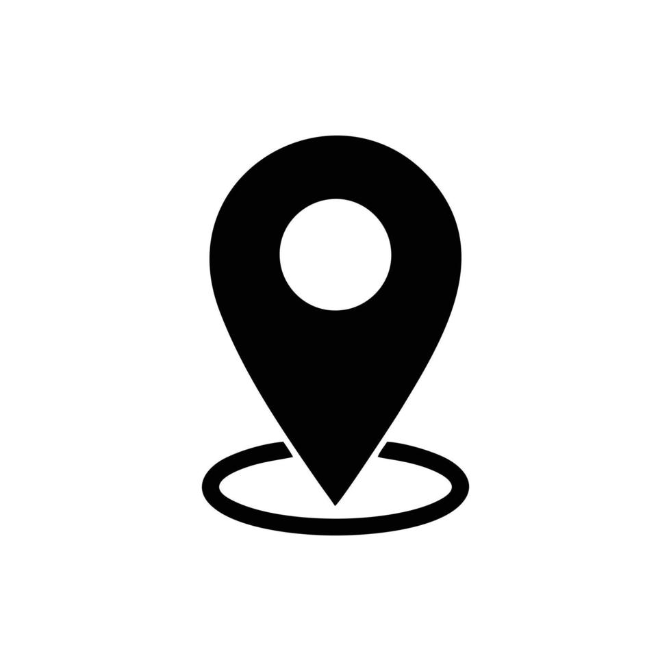 vector de icono de pin de ubicación. ilustración de diseño de icono de ubicación de pin. signo simple del icono de ubicación.