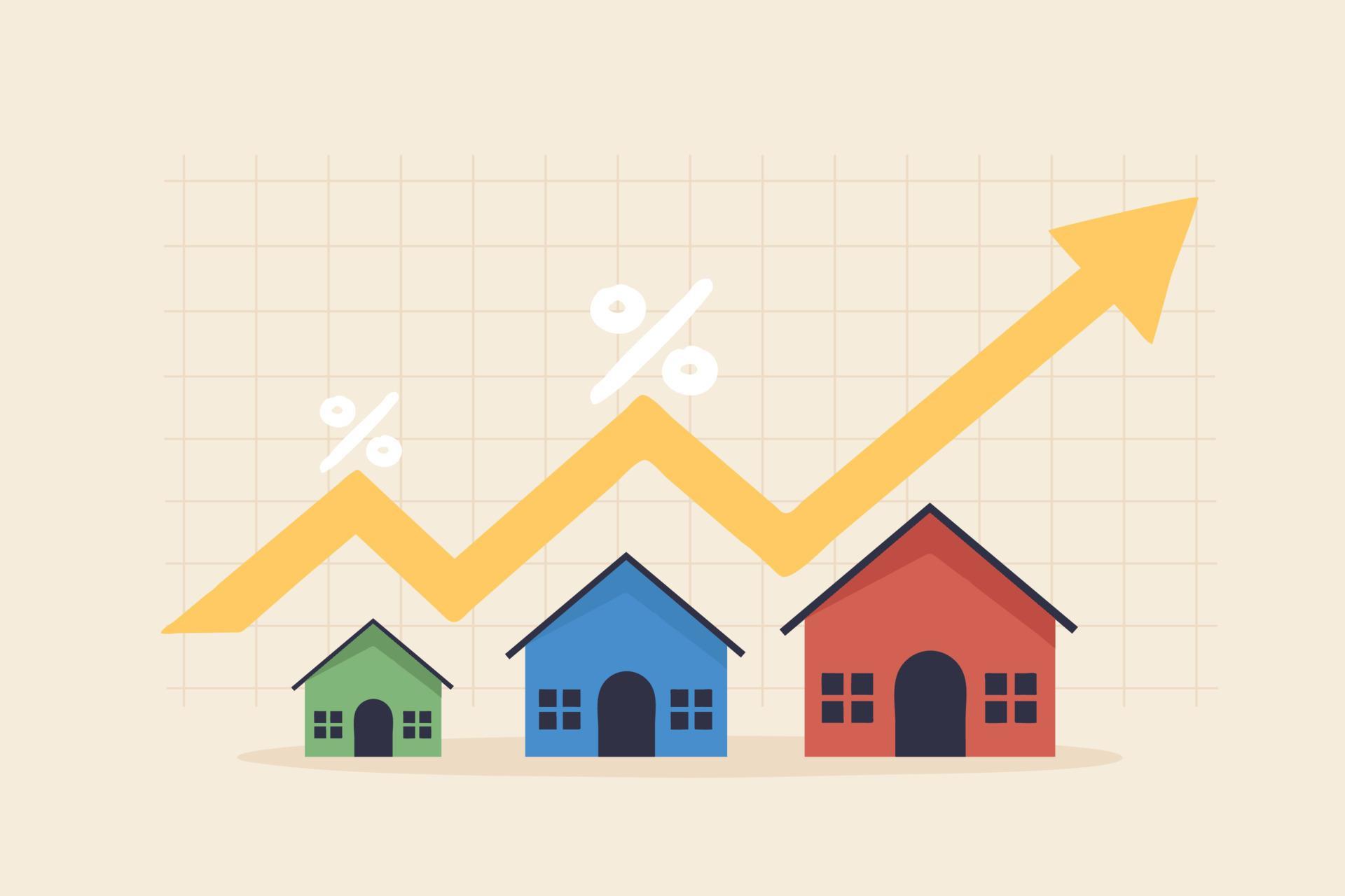 Housing price rising up, real estate investment or property growth