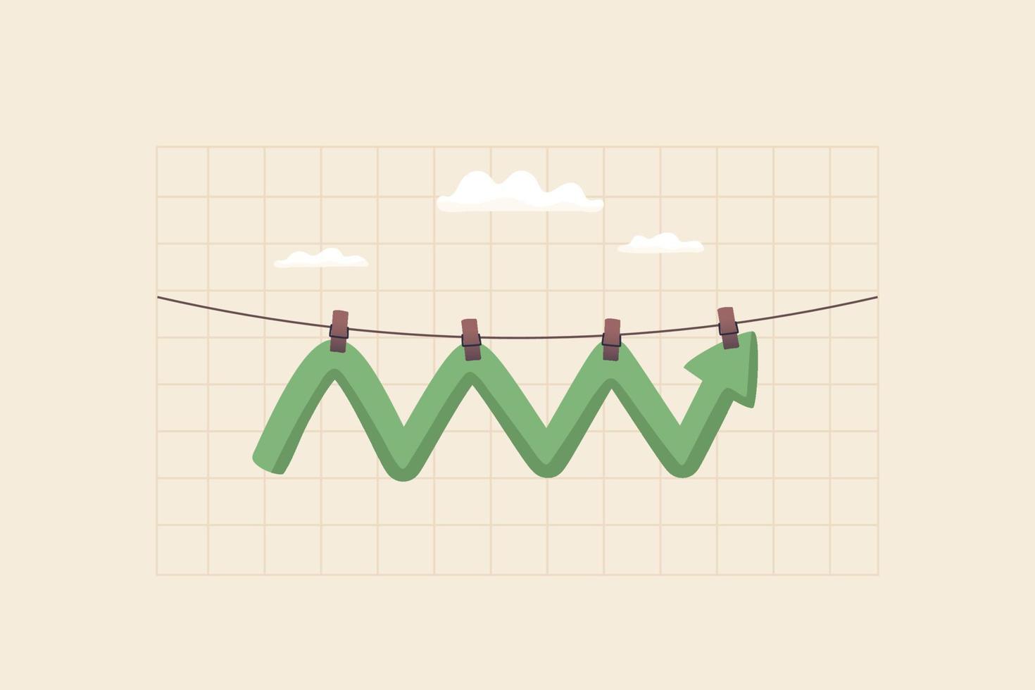 stock market price, rise enter the bull market. The business is growing positively. profitable business chart. vector