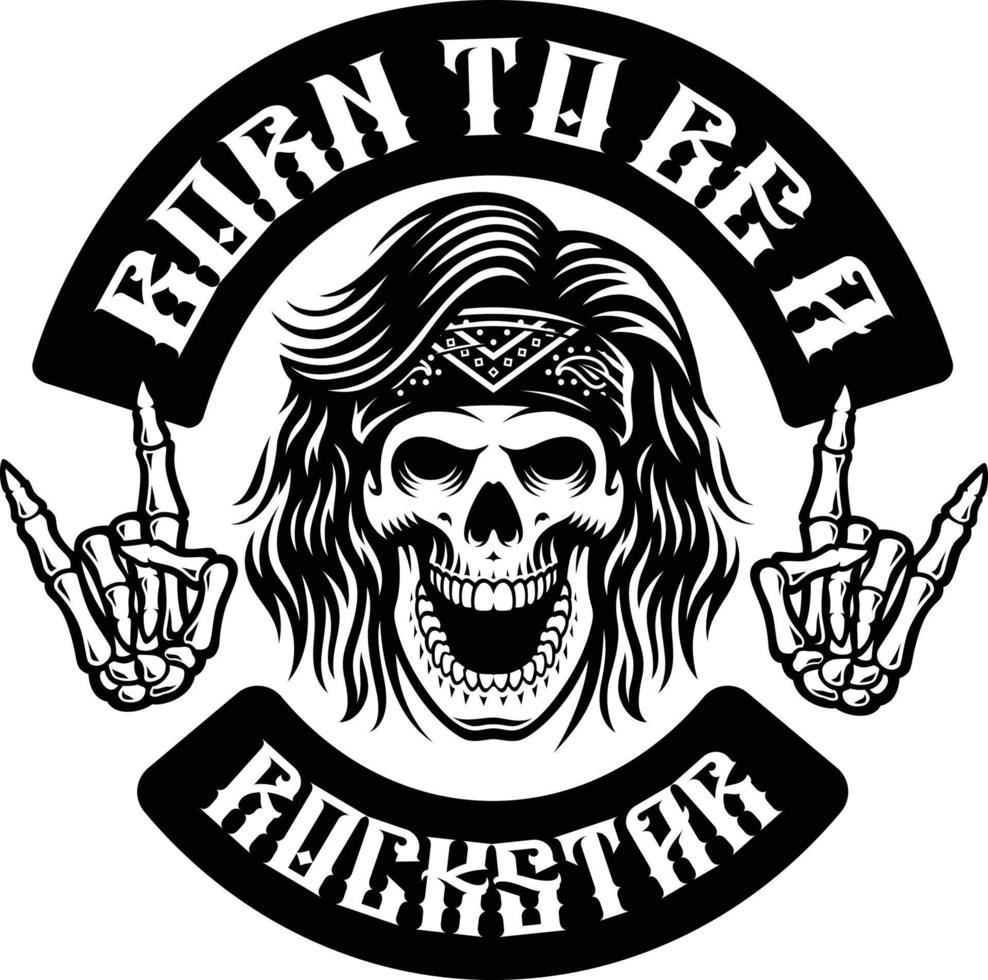 Rocker skull vector illustration