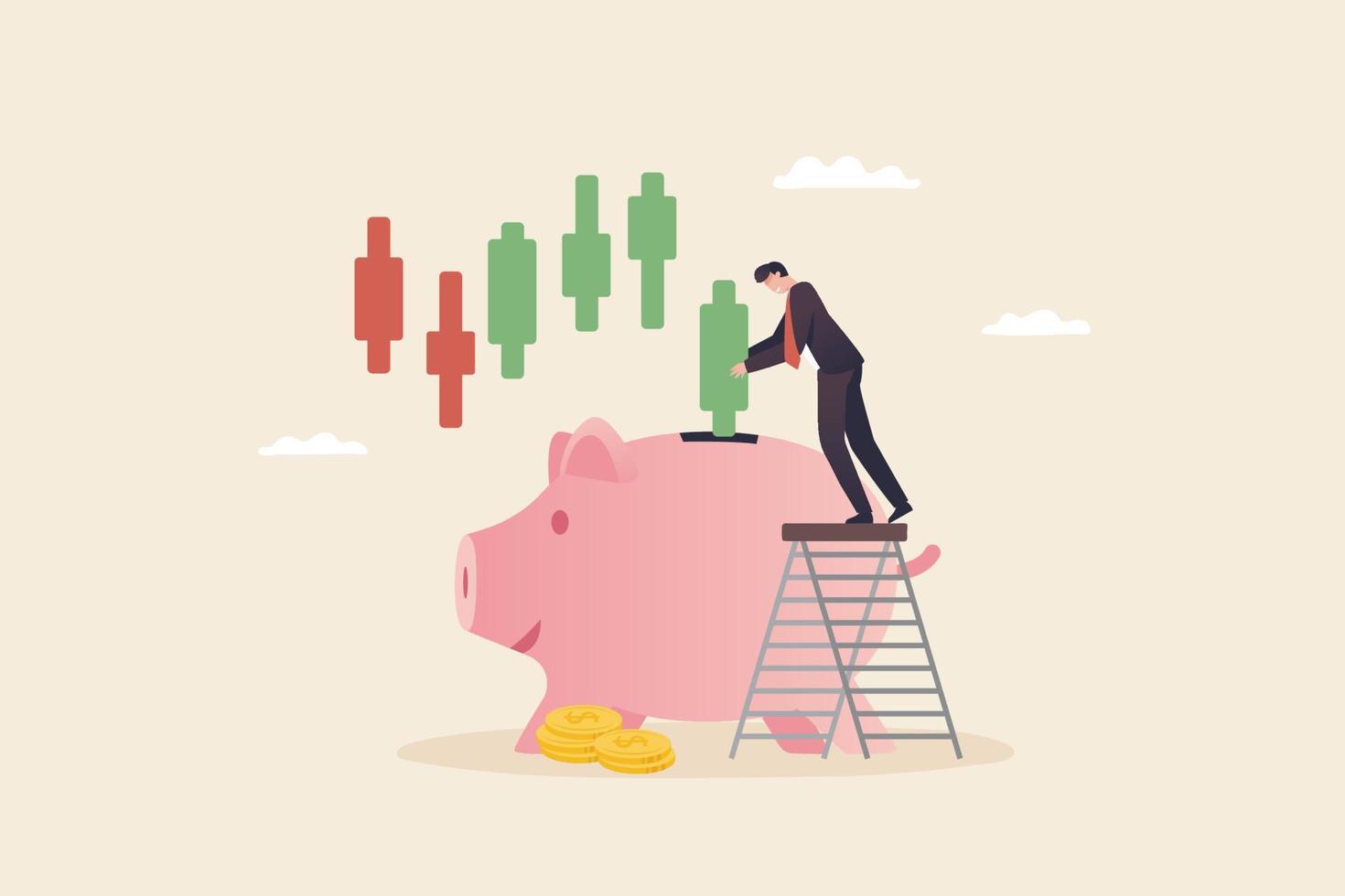 Saving stock, DCA, Dollar-cost averaging or Average cost investment. Invest in savings on a monthly, quarterly basis. vector
