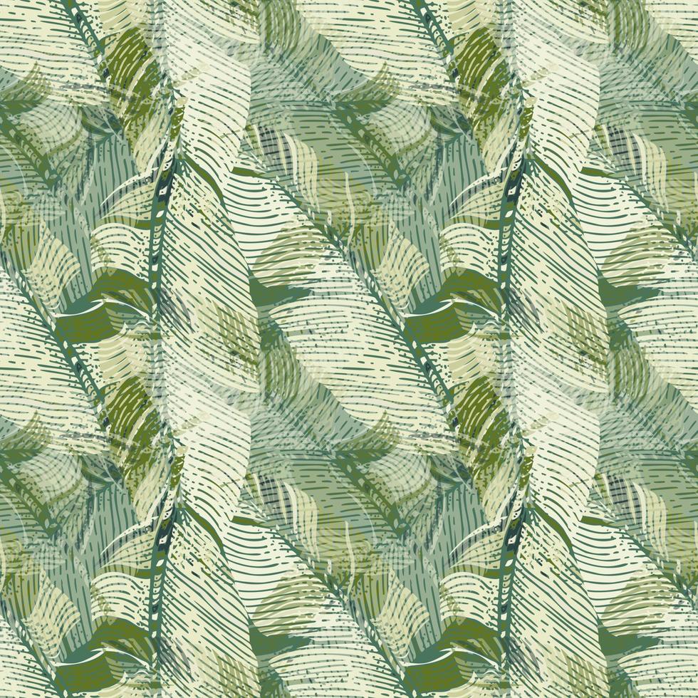 patrón transparente de camuflaje. fondo tropical del ejército verde abstracto. vector