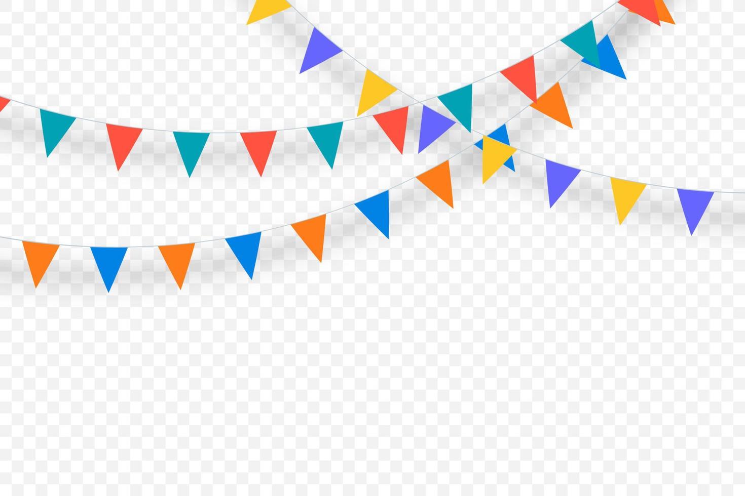 Celebrate party multi colors flags isolate for graphics design. Vector illustration