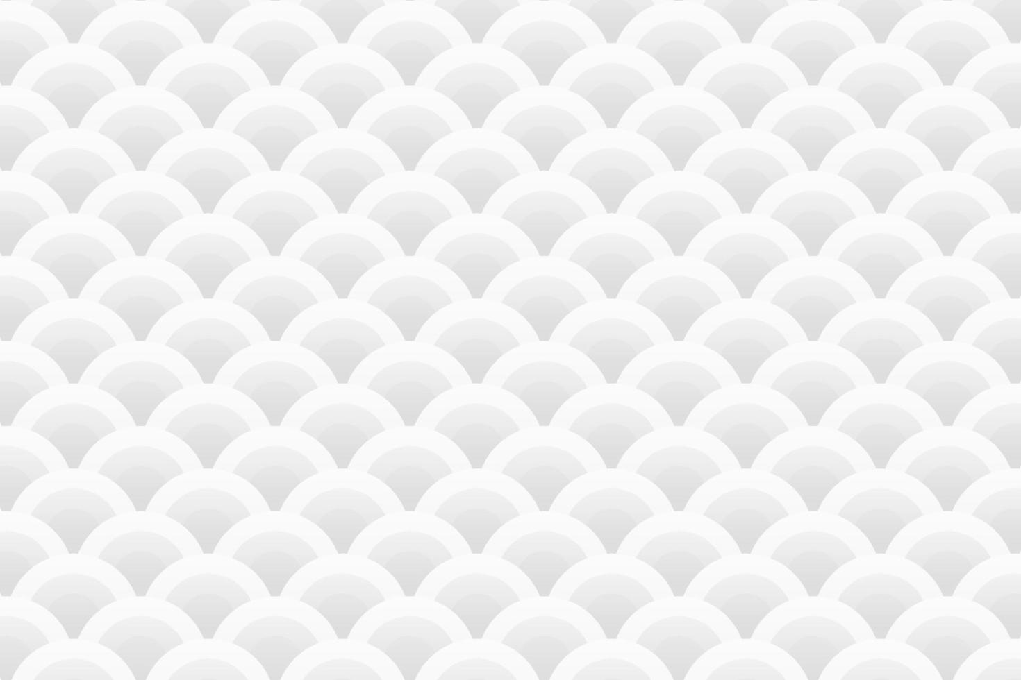 Seigaiha sea wave seamless pattern white and gray background. Vector illustration