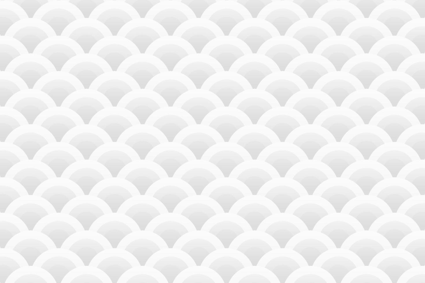 Seigaiha sea wave seamless pattern white and gray background. Vector illustration