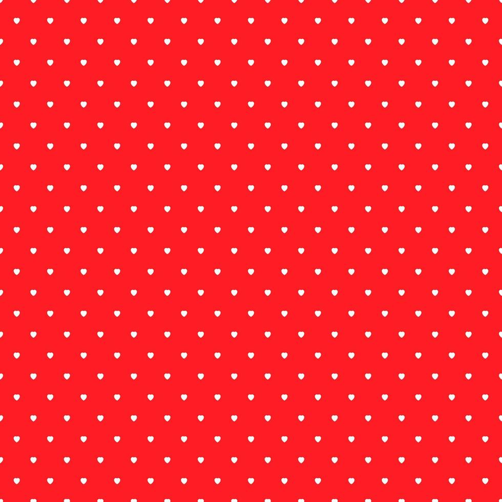 Heart seamless pattern on red background. Vector illustration