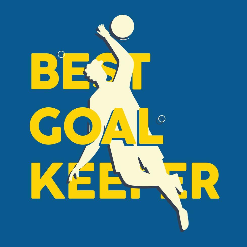 diseño de banner con ilustración de portero de fútbol parando la pelota vector