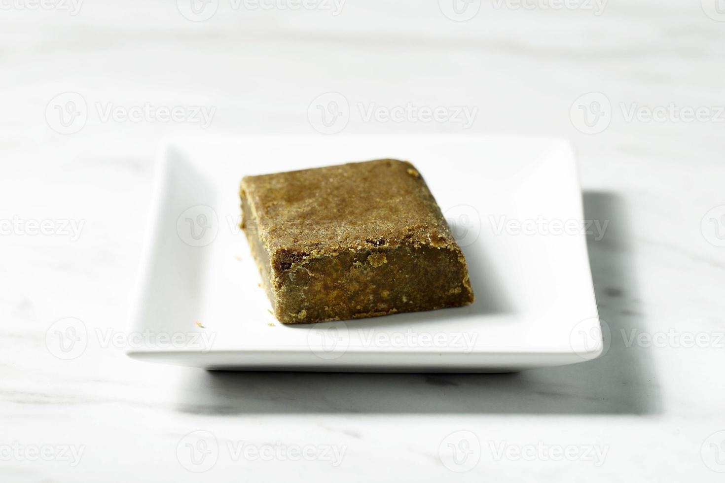 Store Bought Instant Curry Japanese Paste Block on White Plate photo