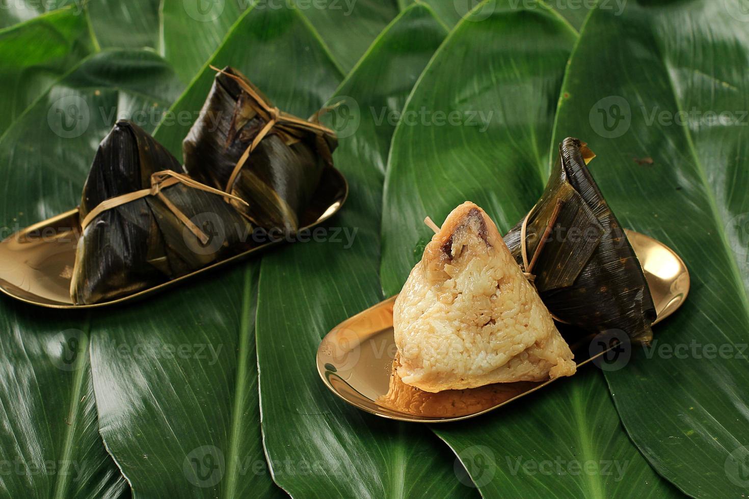 Kue Cang or Ki Jang and Zongzi or Bakcang. Chinese Savoury Sticky Rice Dumplings photo