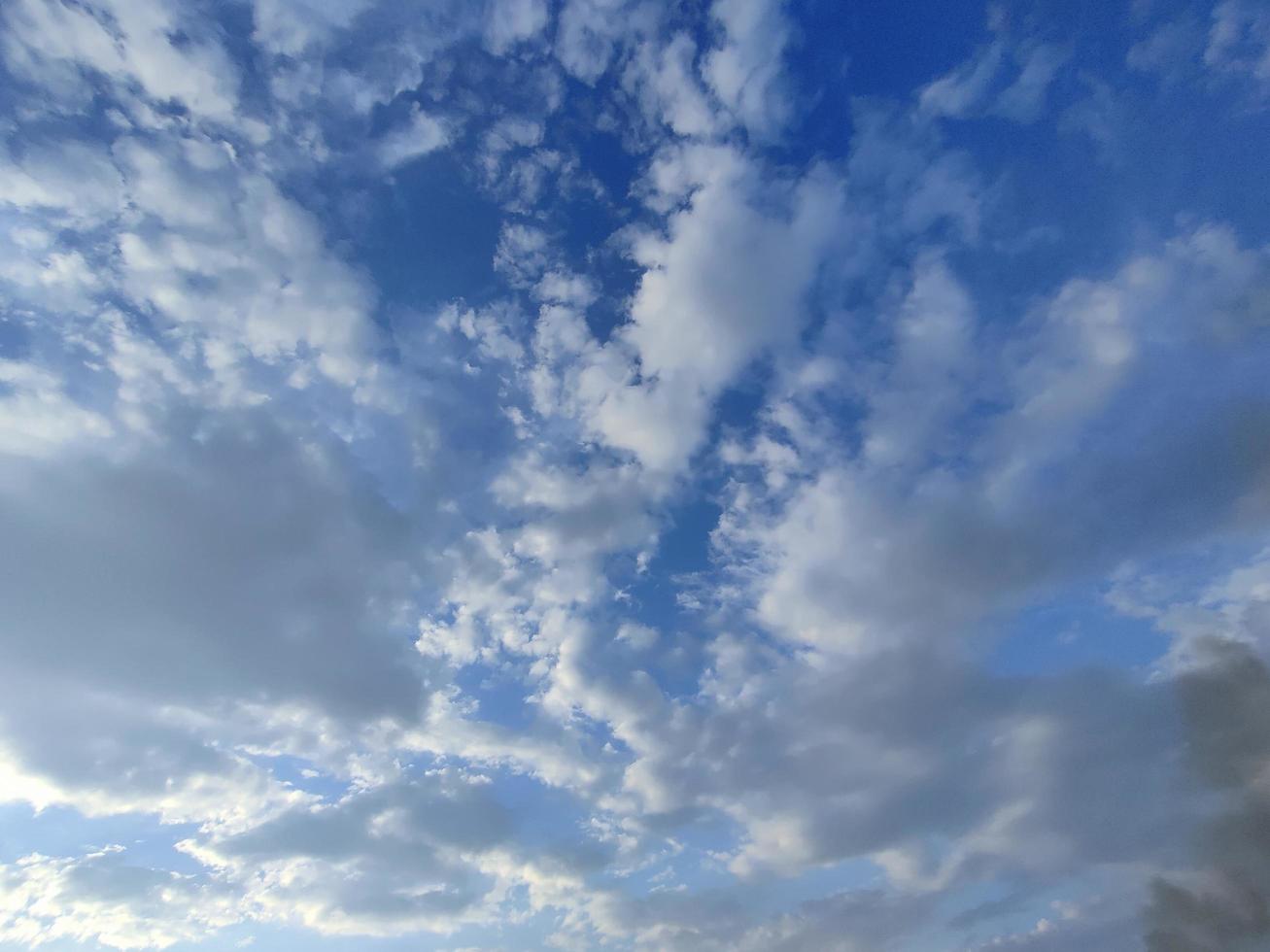 nature sky background cloudy The vast blue sky and clouds. blue sky background with tiny clouds nature. Free Photo