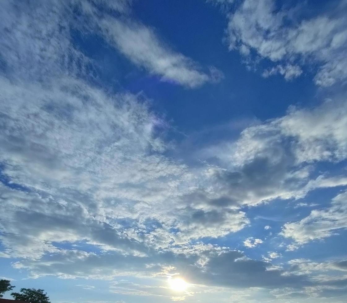 nature sky background cloudy The vast blue sky and clouds. blue sky background with tiny clouds nature. Free Photo