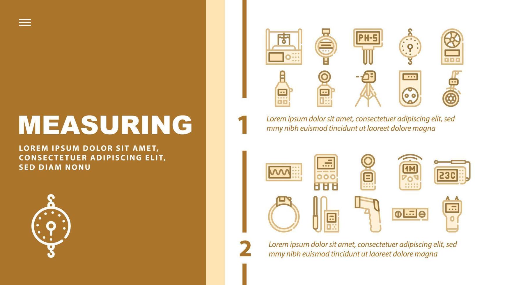 Measuring Equipment Landing Header Vector