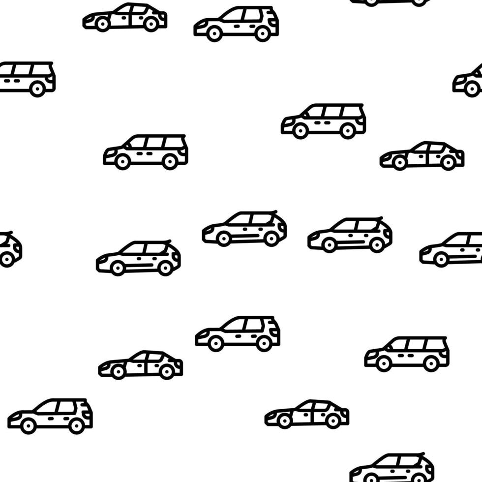 Car Transport Different Body Type Vector Seamless Pattern