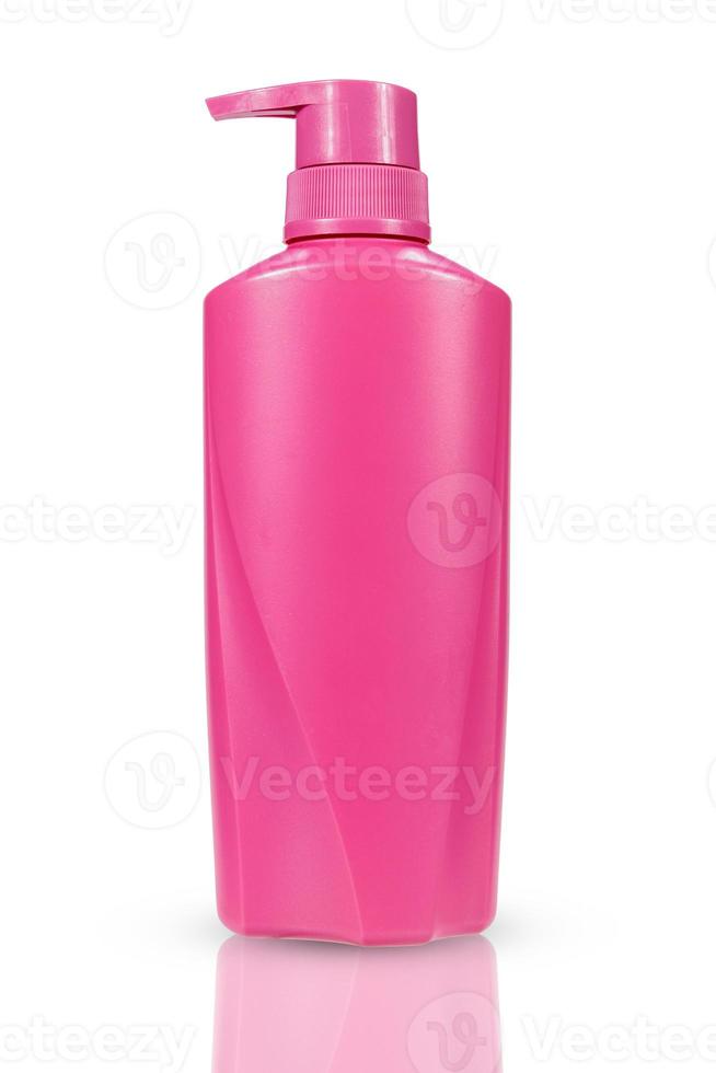 The pink product tubes are isolated on a white background. photo