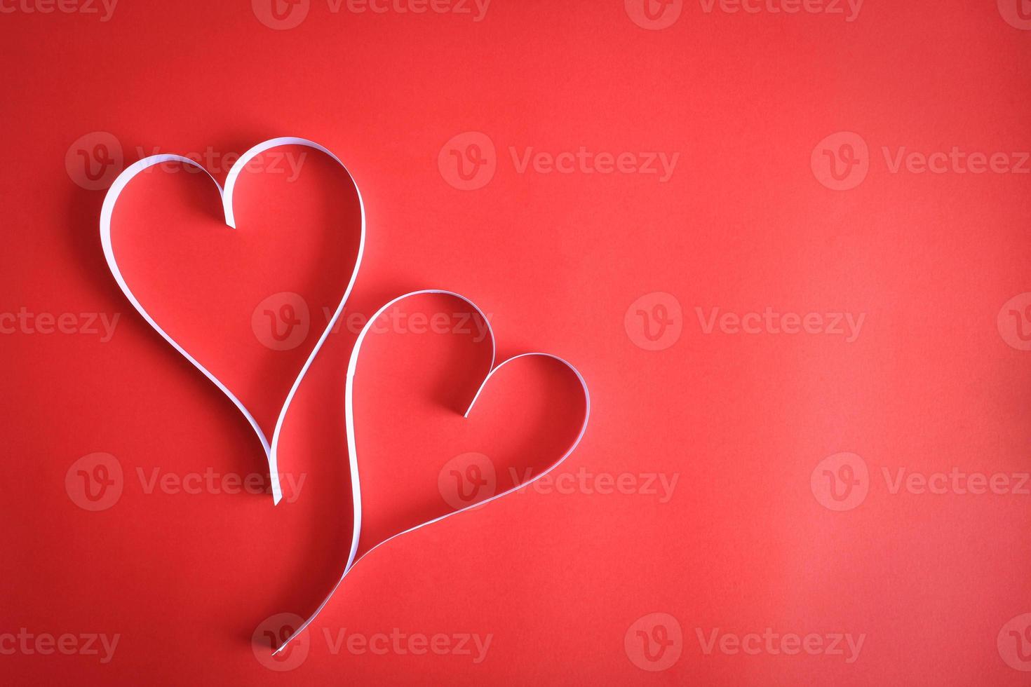 Heart paper on the background of red art paper valentine valentine's day valentine's day - picture photo