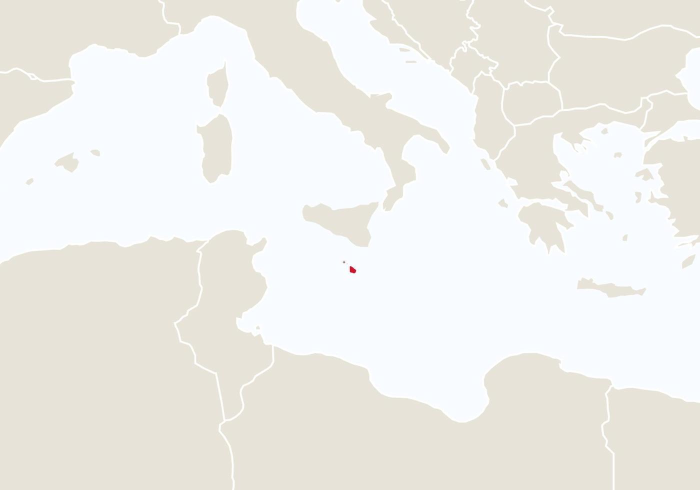 Europe with highlighted Malta map. vector