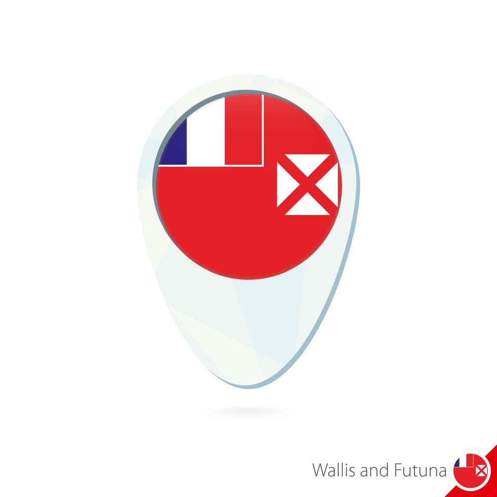 Wallis and Futuna flag location map pin icon on white background. vector