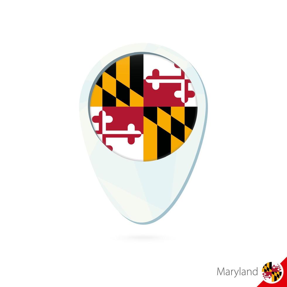 USA State Maryland flag location map pin icon on white background. vector