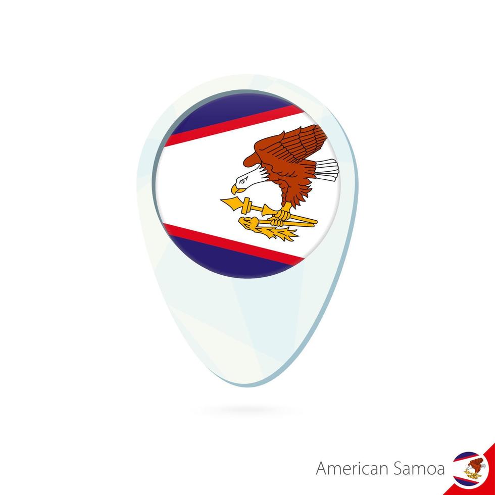 American Samoa flag location map pin icon on white background. vector