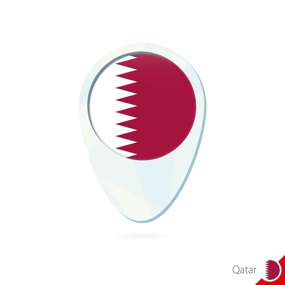 qatar bandera ubicación mapa pin icono sobre fondo blanco. vector