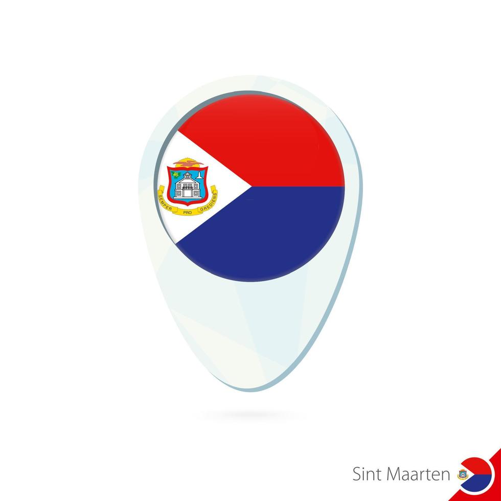 Sint Maarten flag location map pin icon on white background. vector