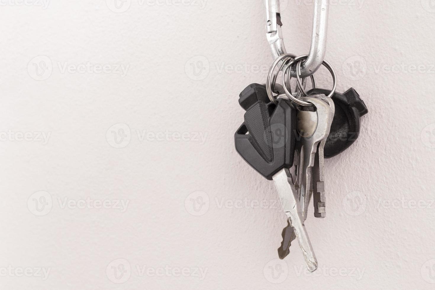 Old key ring hanging in the house photo