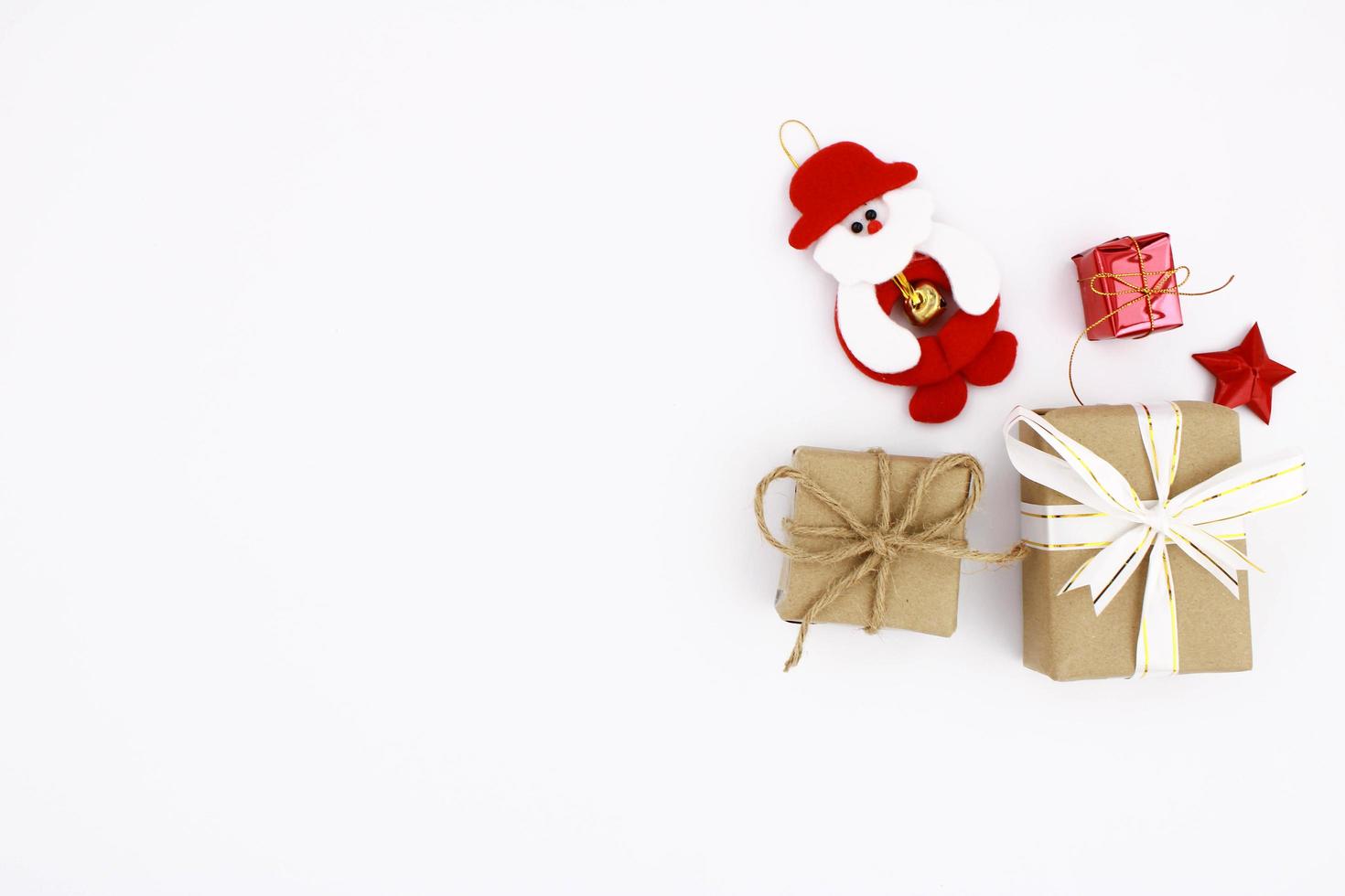 Gift Box and Decorated on White Background photo