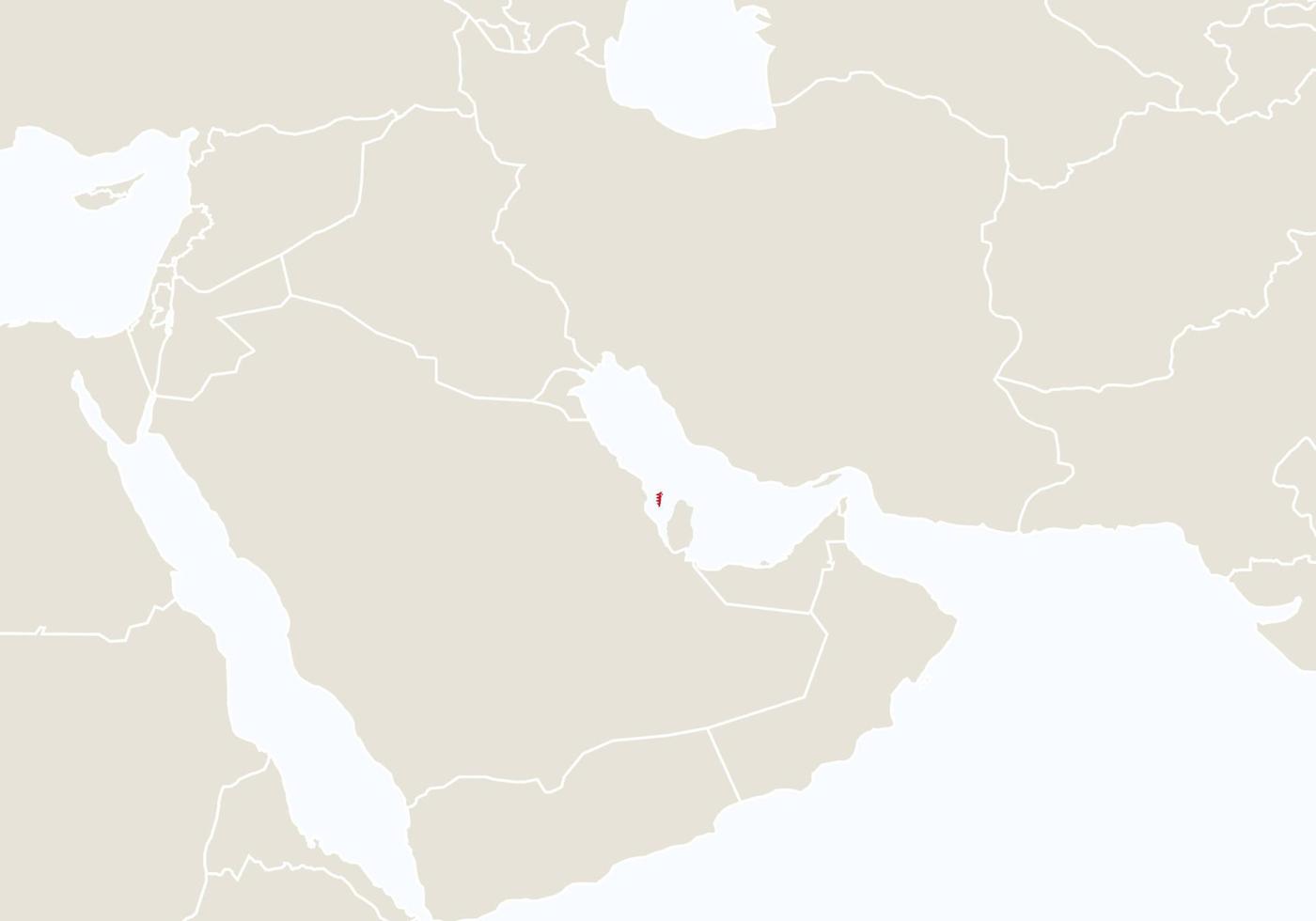 Asia with highlighted Bahrain map. vector