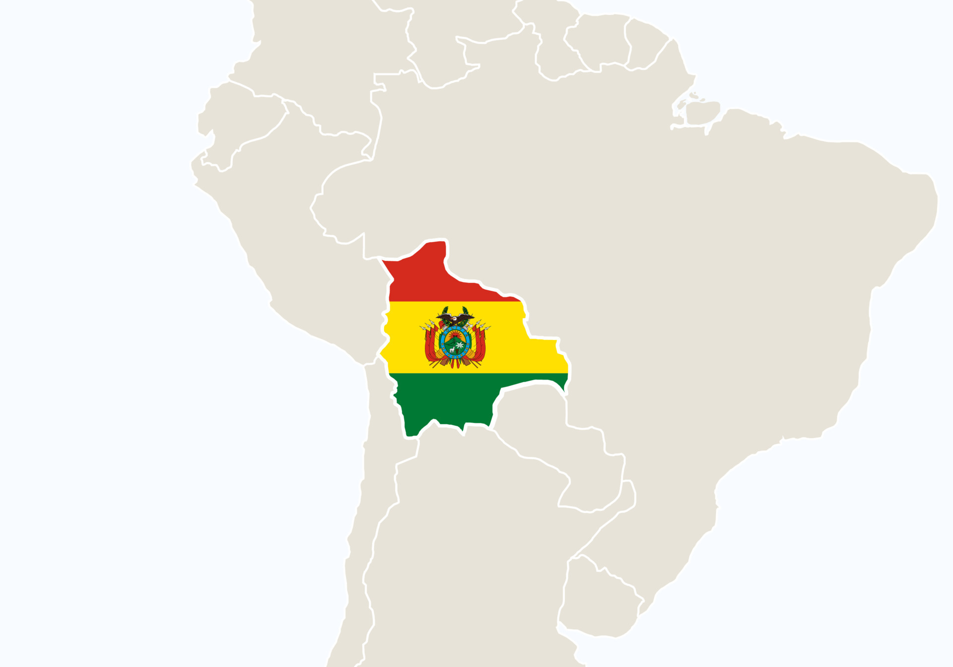 South America with highlighted - South America With Highlighted Bolivia Map Vector