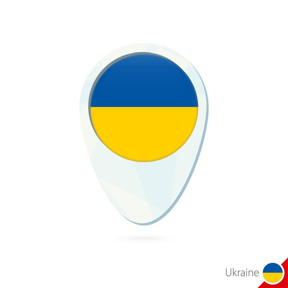 Ukraine flag location map pin icon on white background. vector