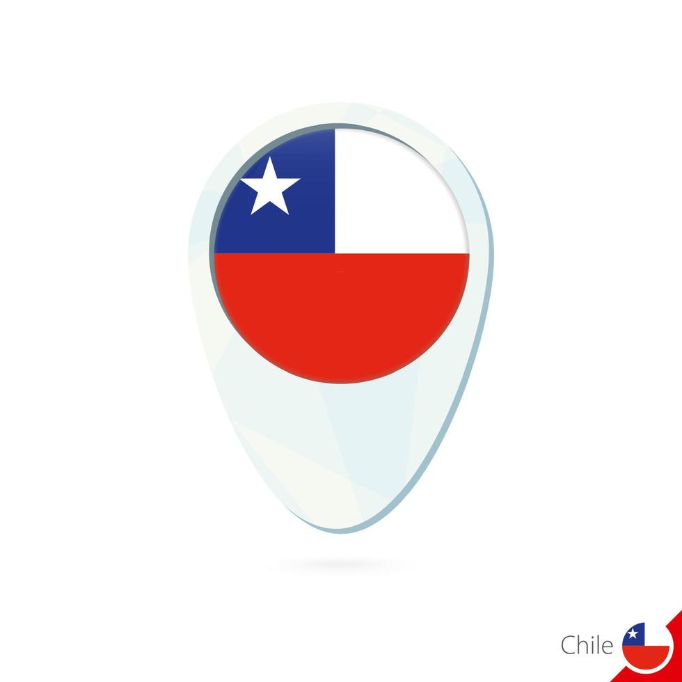 Chile flag location map pin icon on white background. vector