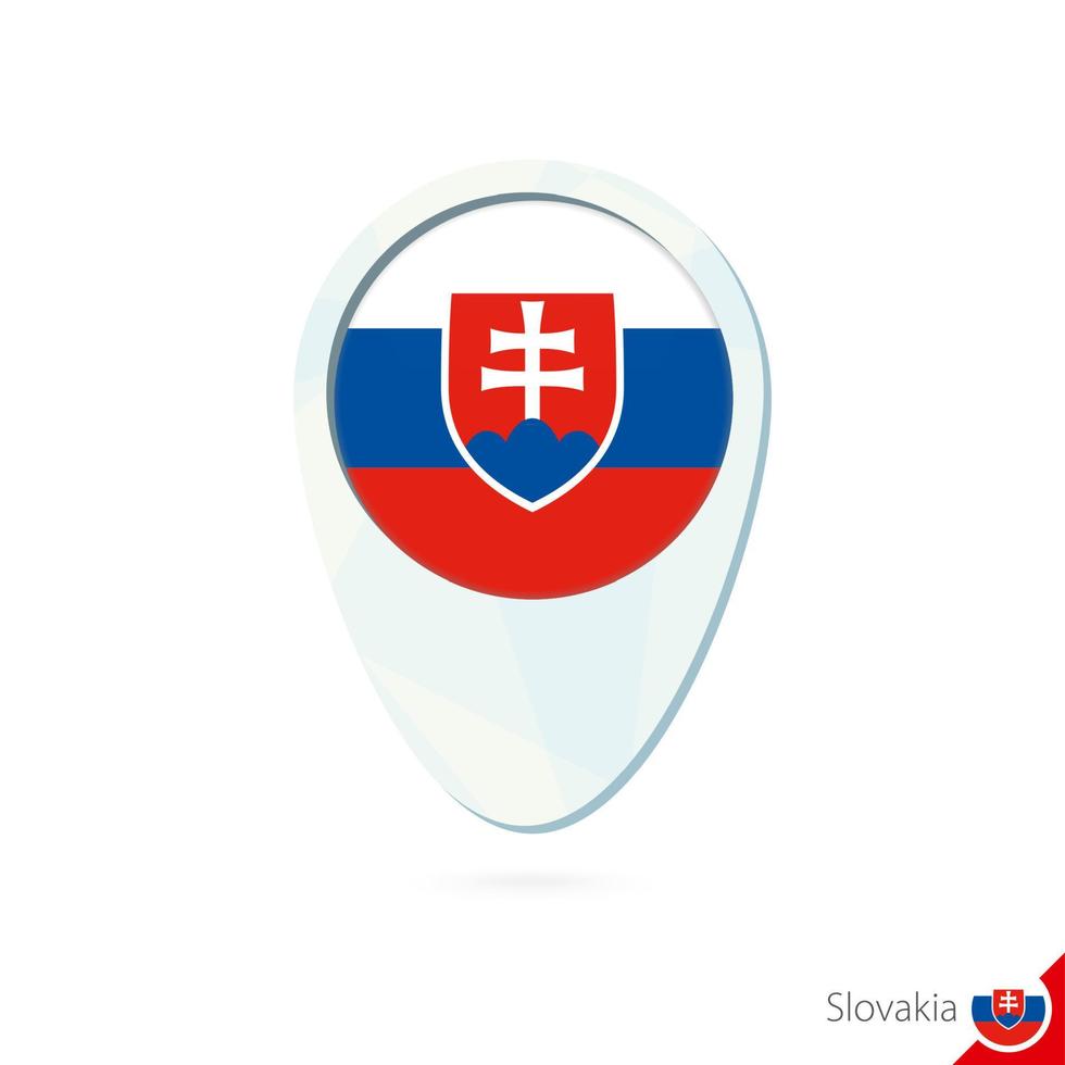 Slovakia flag location map pin icon on white background. vector