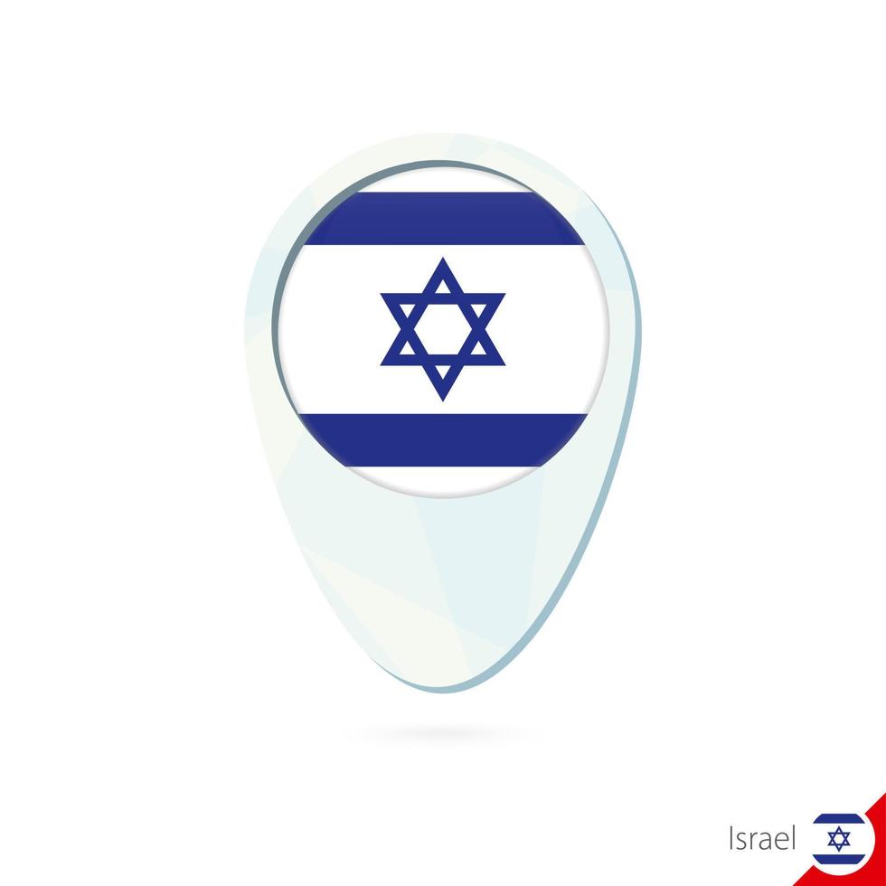 Israel flag location map pin icon on white background. vector
