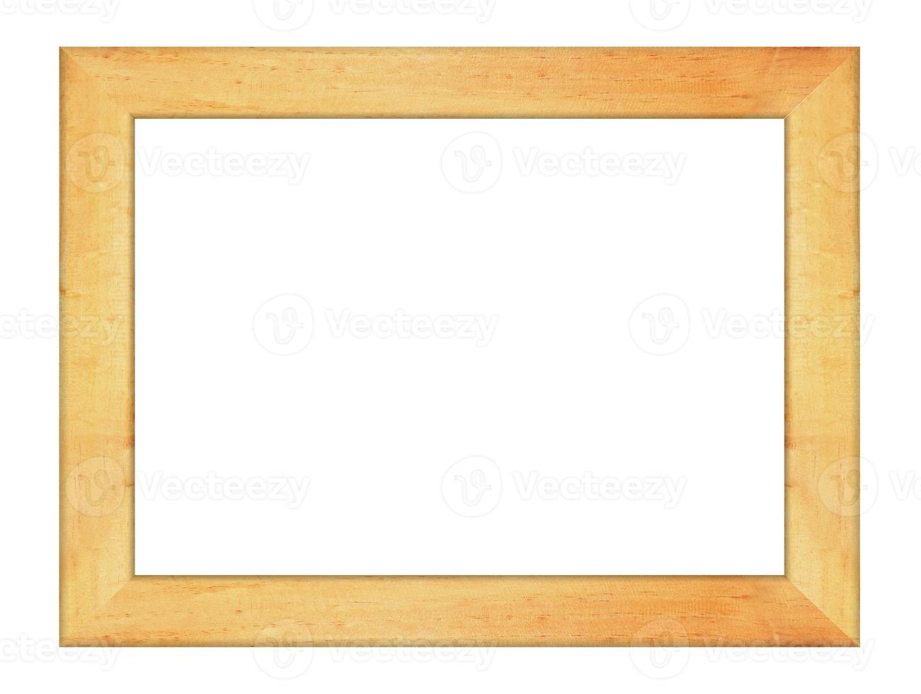 Brown wooden frame isolated on a white background with a cutting path photo