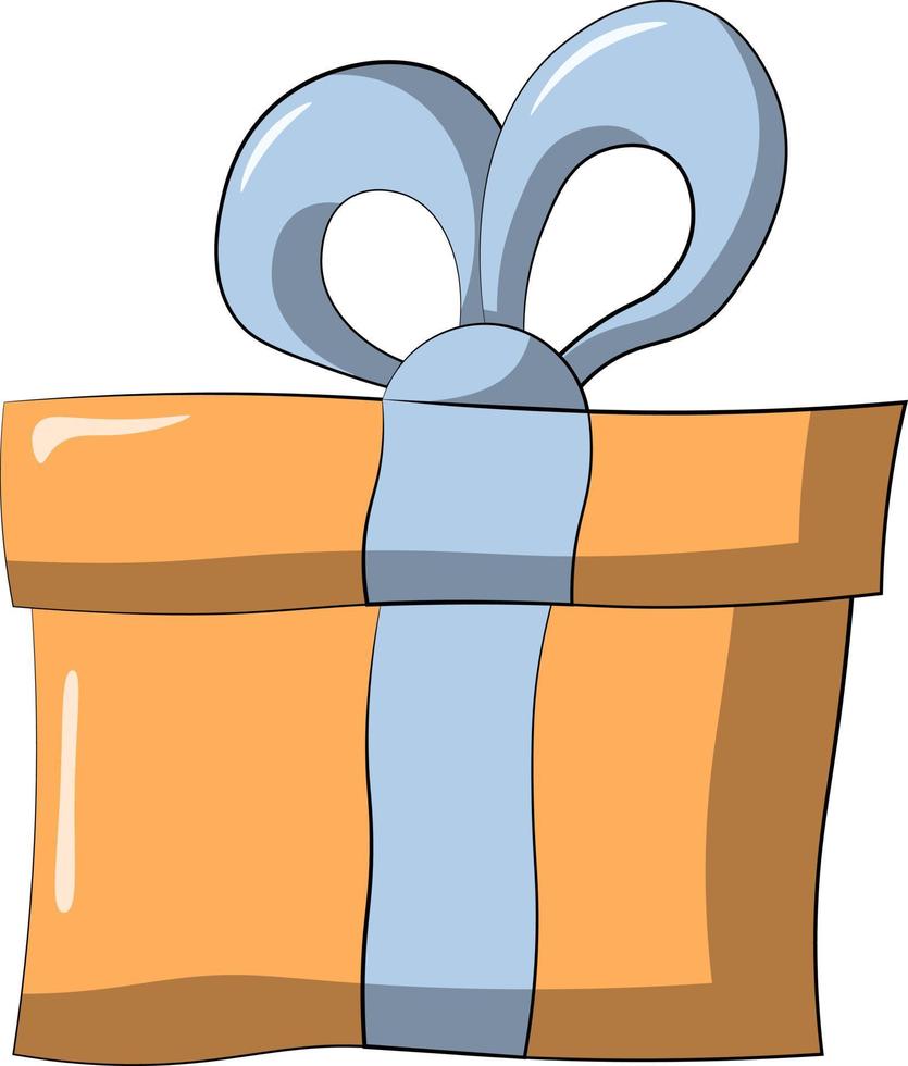 Single element Gift box. Draw illustration in color vector