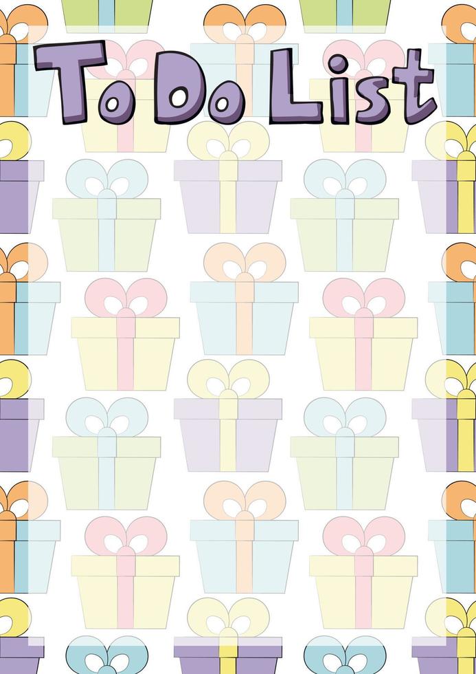 Cheek To do list with color gift box vector
