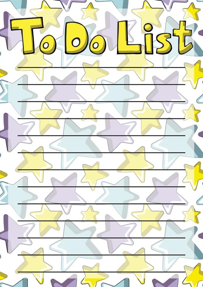 Cheek To do list with color star vector