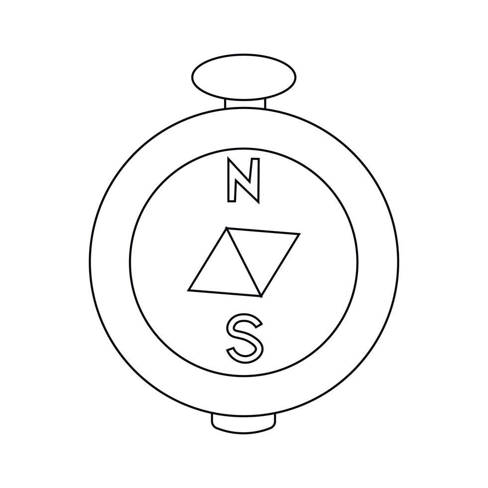 Single element Compass. Draw illustration in black and white vector