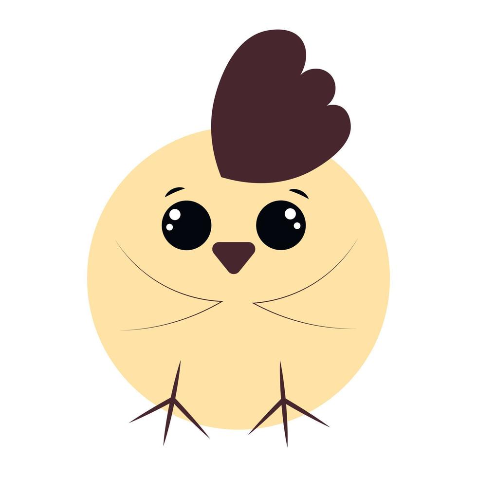 lindo pollito redondo de dibujos animados. dibujar una ilustración en color vector