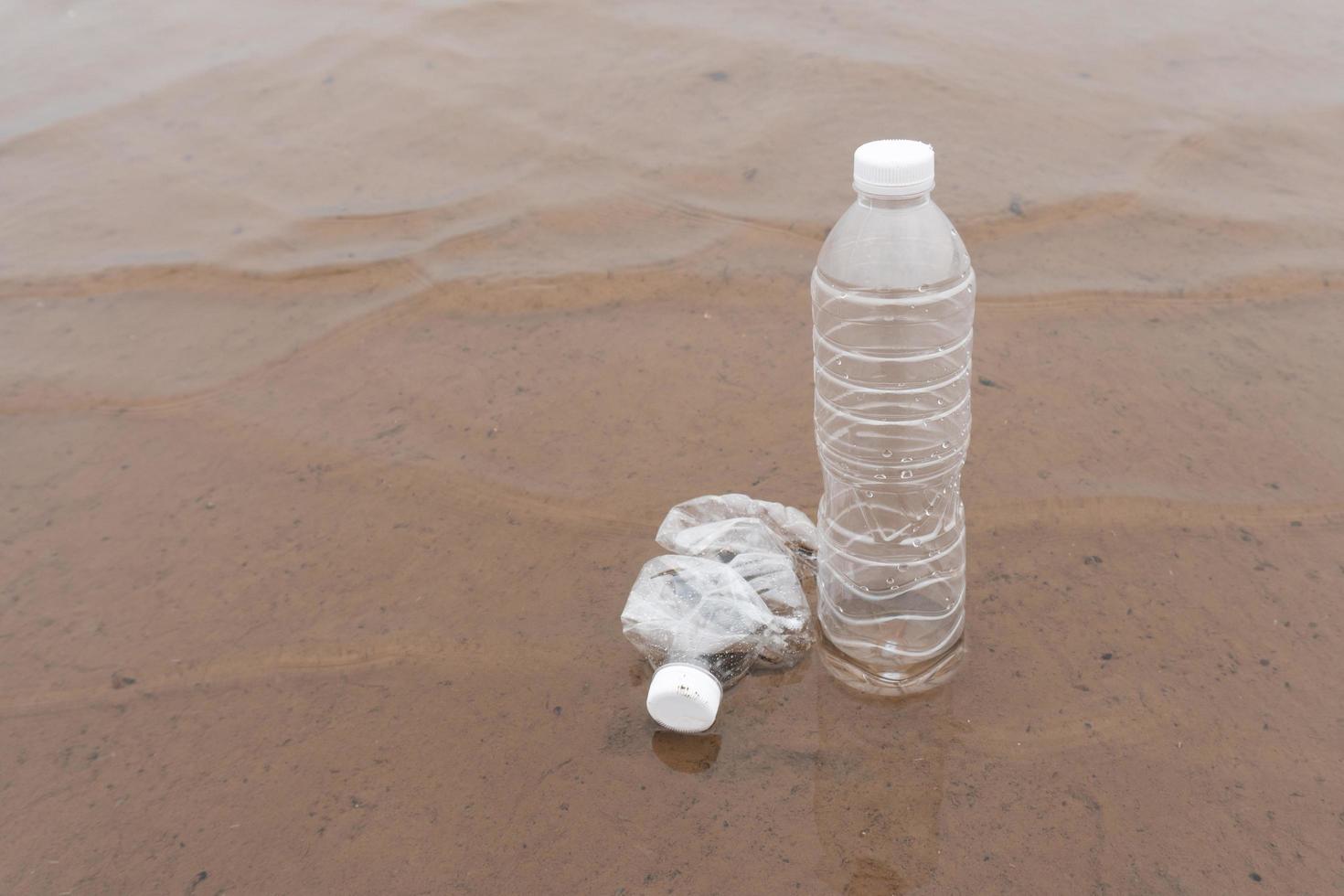 Plastic water bottles pollution in the ocean Environment concept photo