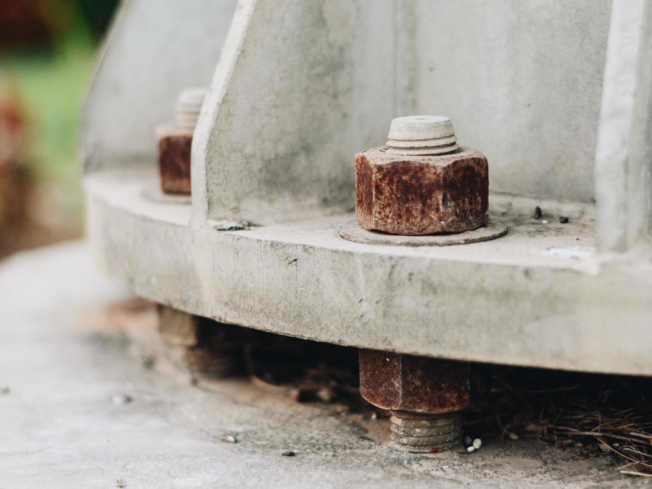 Nut screw mounting in the metal pipe photo