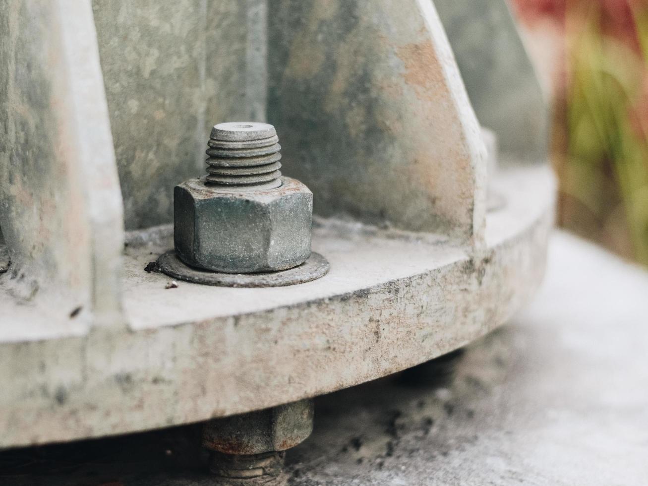 Nut screw mounting in the metal pipe photo